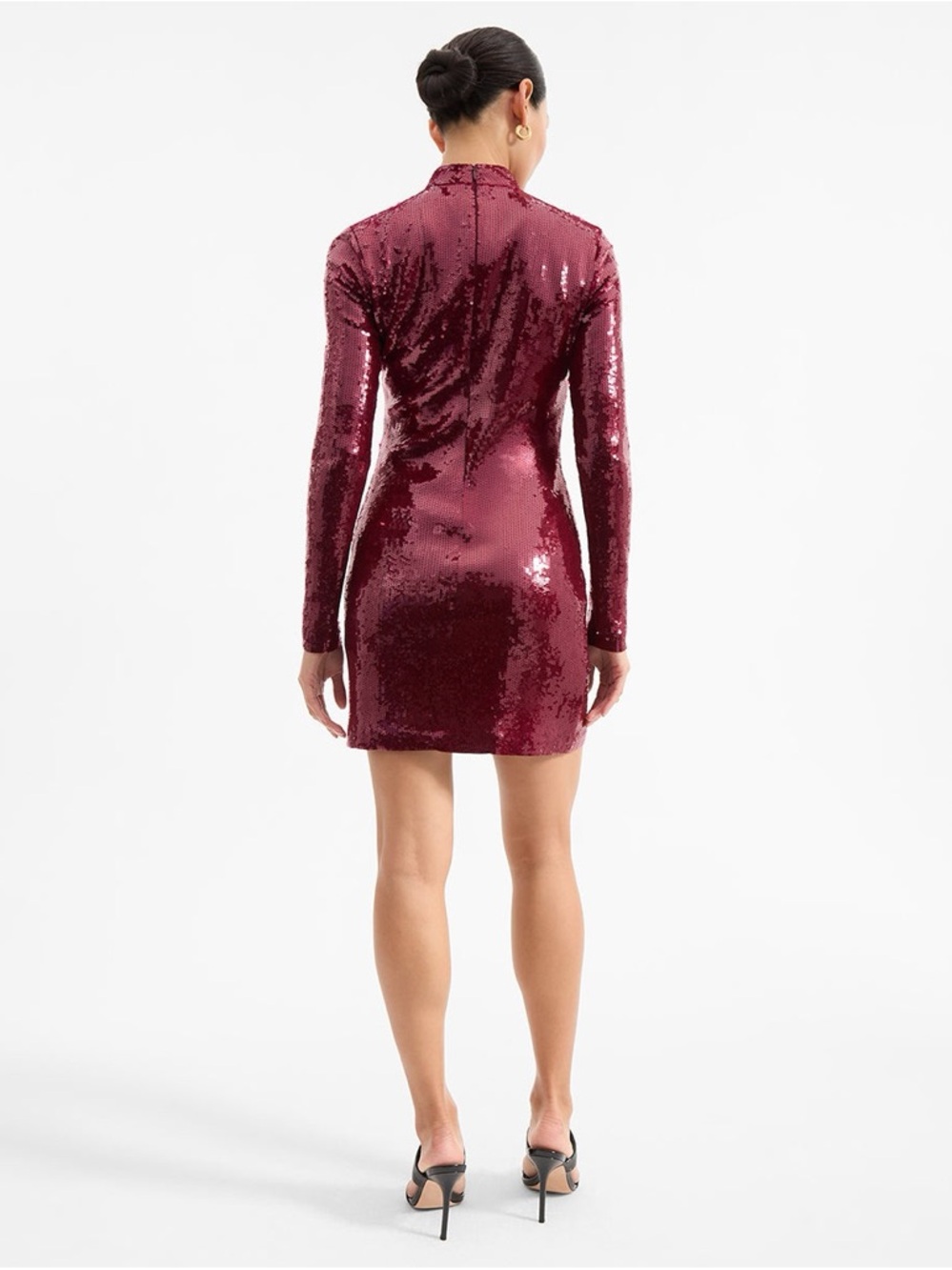 NWT Veronica Beard Sylee Sequin Longsleeve Mock Neck Mini Dress - Picture 4 of 4